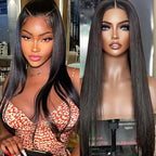 QVR Glueless 13x4 Lace Front Human Hair Wigs With Baby Hair Straight Beginner Friendly Human hair Wigs