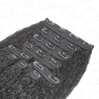 QVR Thick 9PCS Weft Clip In Hair Extensions 5PCS Volumizer Kinky Straight Clip In Human Hair