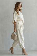 Alméra – Relaxed off shoulder elegance – Two piece set