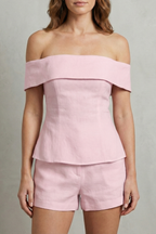 Alvienne – Off shoulder peplum elegance – Two piece set