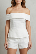 Alvienne – Off shoulder peplum elegance – Two piece set