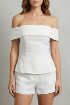 Alvienne – Off shoulder peplum elegance – Two piece set