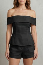 Alvienne – Off shoulder peplum elegance – Two piece set