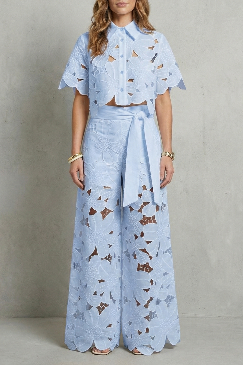 Bellarisse – Embroidered lace elegance – Top and skirt set