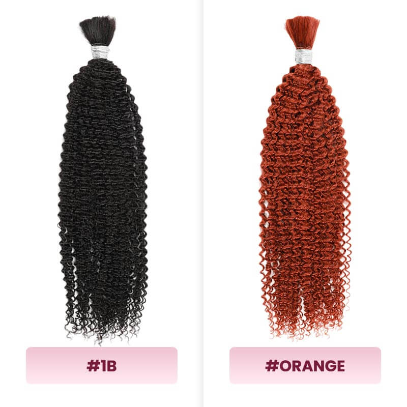 QVR Kinky Curly Bulk Hair Extensions for Boho Knotless Braiding