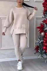 Ladies' Irregular Print Sweatshirt and Leggings Set