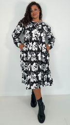 CurveWow Floral Tie Front Midi Dress