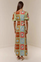 Linen Crewneck Waist Dress