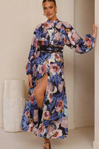 Relaxed Belted Puff Sleeve Dress