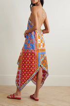 Halter Neck Asymmetrical Dress