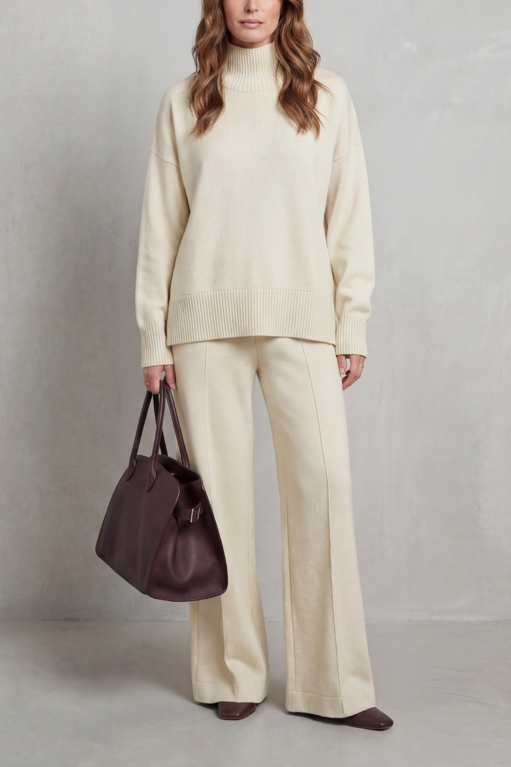Casavella – Folded collar charm – Knit lounge set