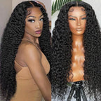 QVR Glueless Pre-cut 13x4 HD Lace Frontal Human Hair Wigs Deep Wave Wear Go Wigs