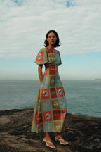 Linen Crewneck Waist Dress