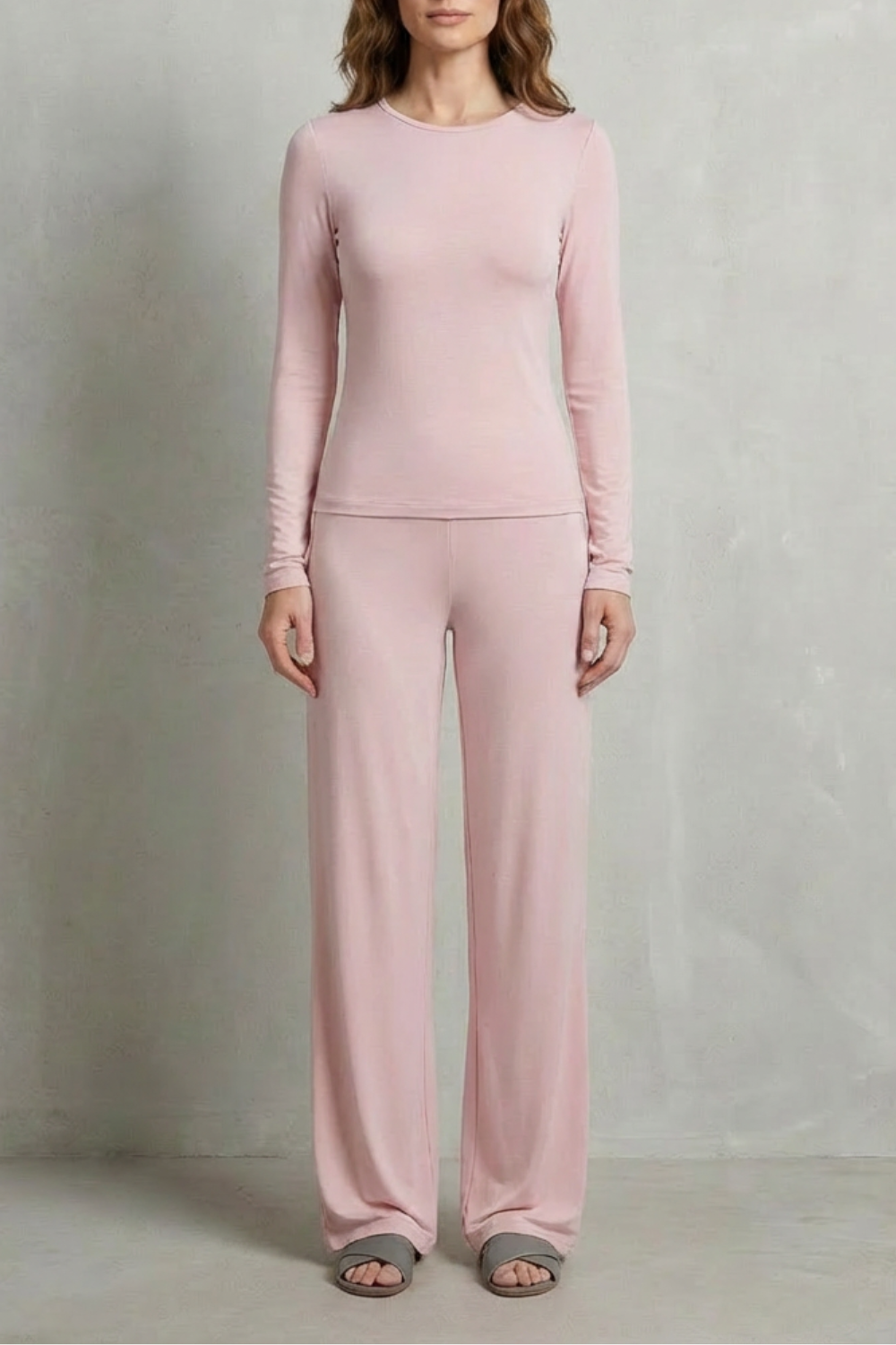 Élan – Sleek Simplicity – Pure Color Wide-Leg Pants Suit