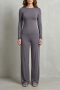 Élan – Sleek Simplicity – Pure Color Wide-Leg Pants Suit