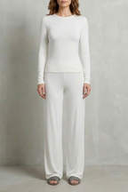 Élan – Sleek Simplicity – Pure Color Wide-Leg Pants Suit