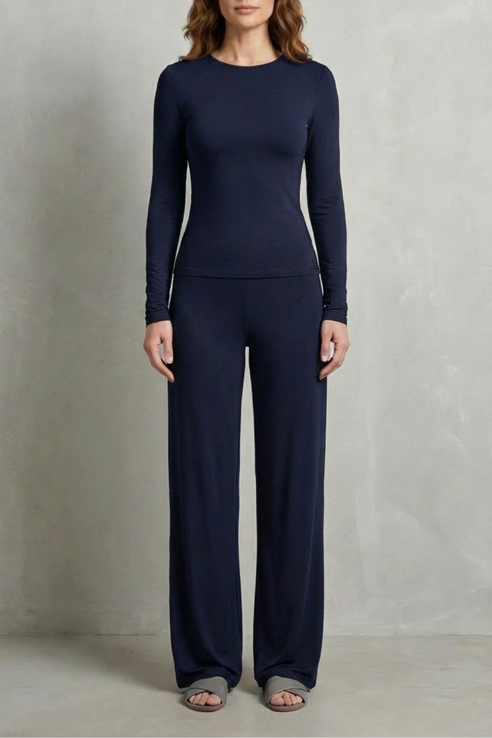 Élan – Sleek Simplicity – Pure Color Wide-Leg Pants Suit