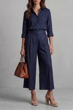 Elavine – Soft linen finish – Wide-leg co-ord set