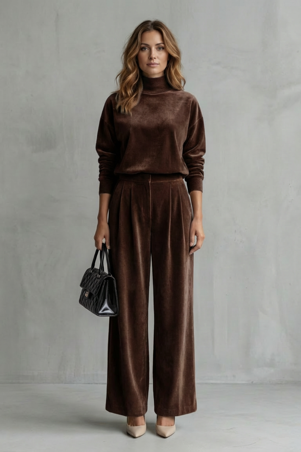 Élianne – Luxe Velour Elegance – Two-Piece Lounge Set