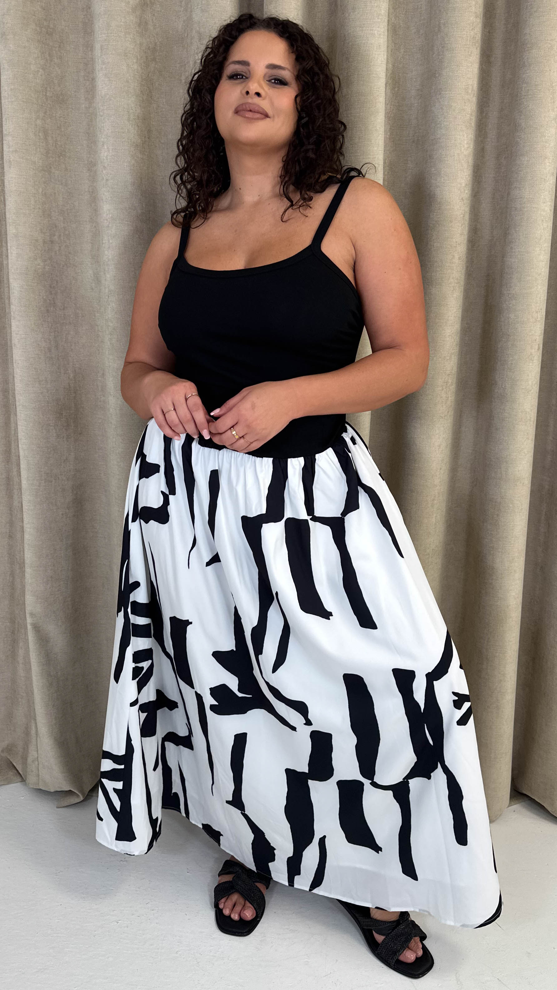 CurveWow Jersey Cami Maxi Dress Mono