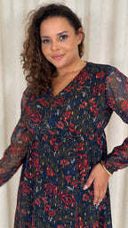 CurveWow Foil Midaxi Dress Multi Floral