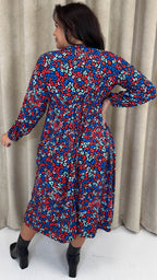 CurveWow Wrap Balloon Sleeve Midaxi Dress Leopard