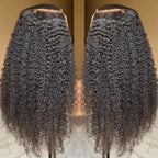 QVR Glueless Jerry Curly HD Lace 13x4 Lace Front Wigs Natural Black Human Hair Wig Beginner-Friendly