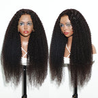 QVR Glueless Pre-cut 4x4 HD Lace Closure Human Hair Wigs Kinky Curly Wear & Go Wigs