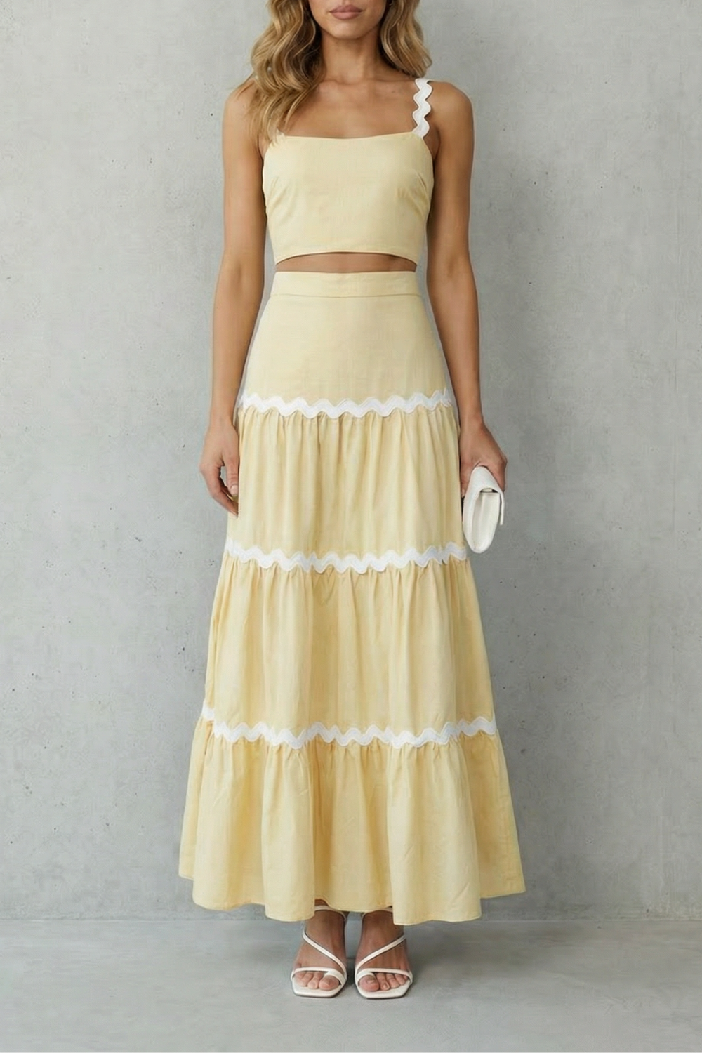 Marivelle – Wave trim summer set – Skirt set