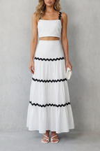 Marivelle – Wave trim summer set – Skirt set