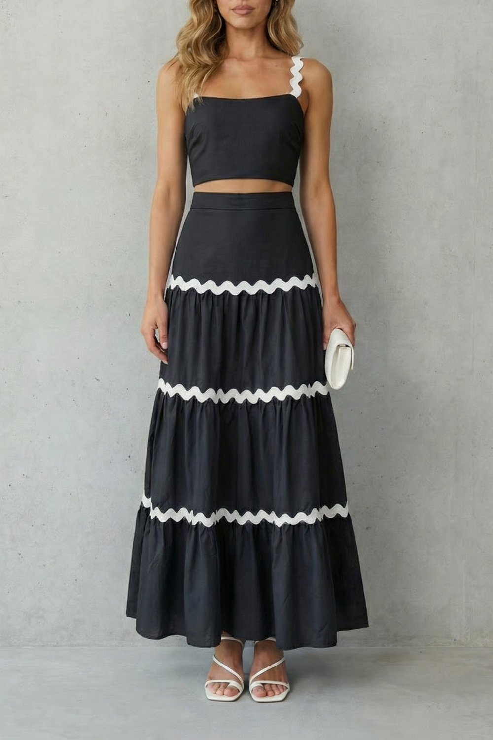 Marivelle – Wave trim summer set – Skirt set