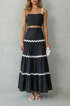 Marivelle – Wave trim summer set – Skirt set