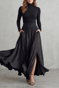 Neravelle – Pleated flow silhouette – Two-piece turtleneck set