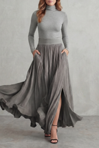 Neravelle – Pleated flow silhouette – Two-piece turtleneck set