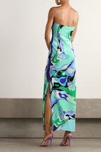 Marmo Printed Satin Maxi Dress
