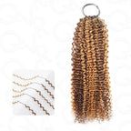 QVR Seamless Small Kinky Curly Feather Crochet Hair Highlight #P6/24 Machine Made Human Hair Extensions