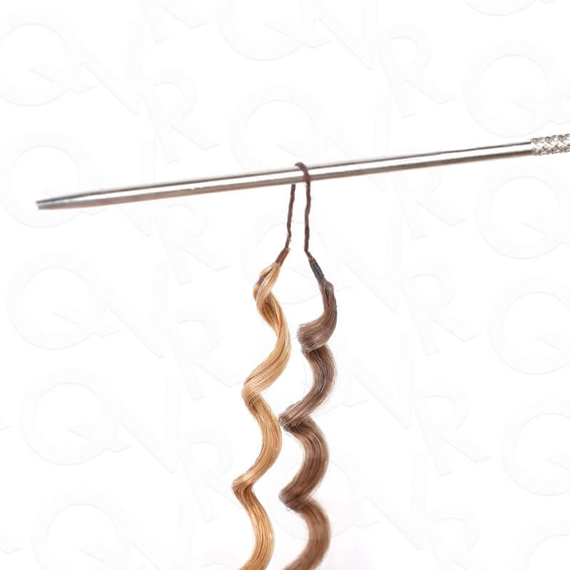 QVR Seamless Small Kinky Curly Feather Crochet Hair Highlight #P4/27 Machine Made Human Hair Extensions