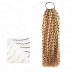 QVR Seamless Small Kinky Curly Feather Crochet Hair Highlight #P4/27 Machine Made Human Hair Extensions