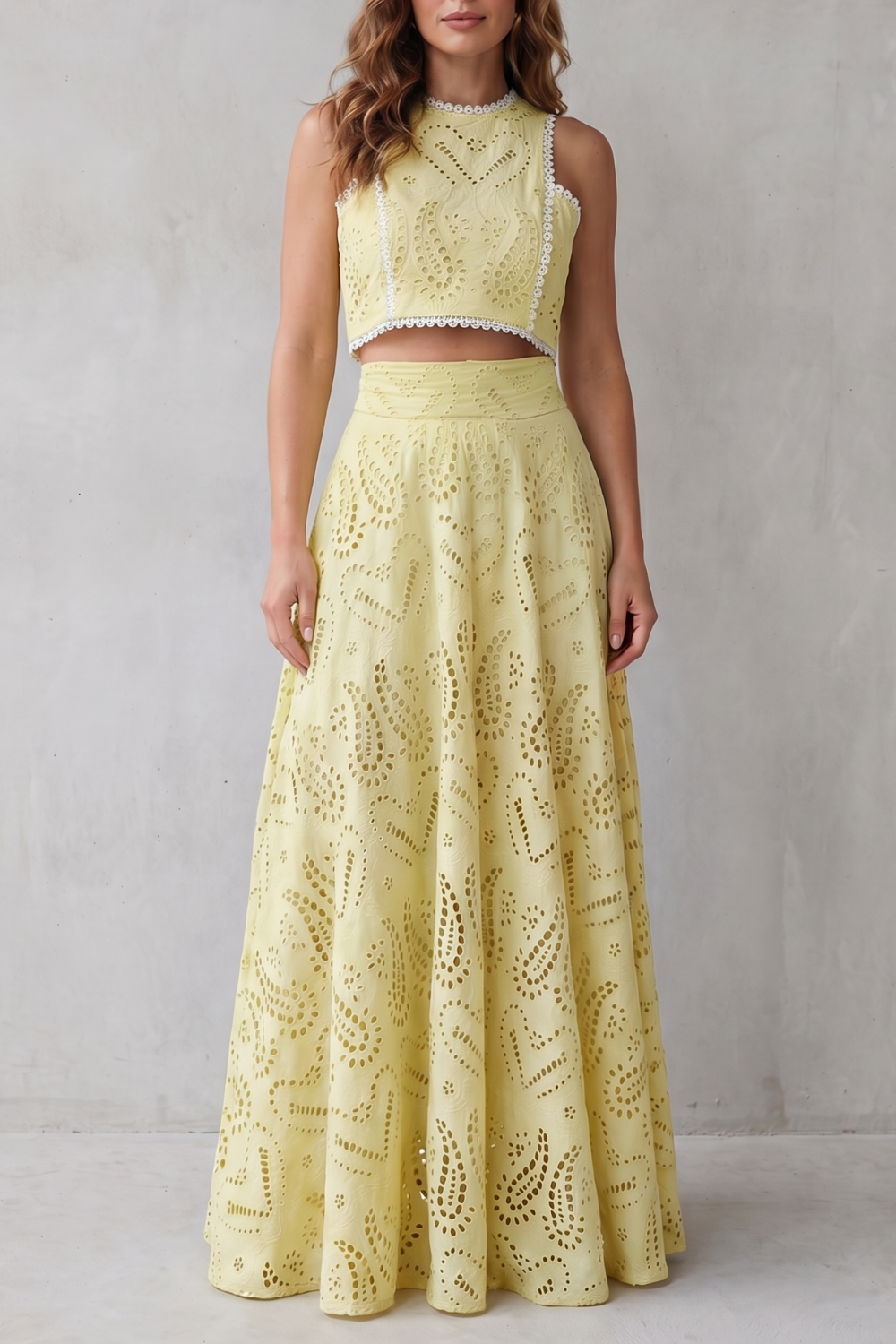 Parivelle – Embroidered lace elegance – Skirt set