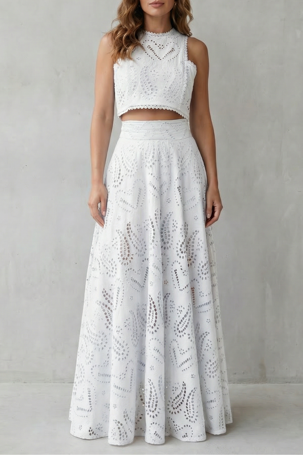 Parivelle – Embroidered lace elegance – Skirt set