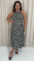 CurveWow Racer Cami Dress Mono Smudge
