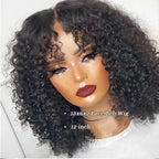 QVR Deep Curly Short Bob Wigs T lace 4x4 Lace Closure Human Hair Wigs