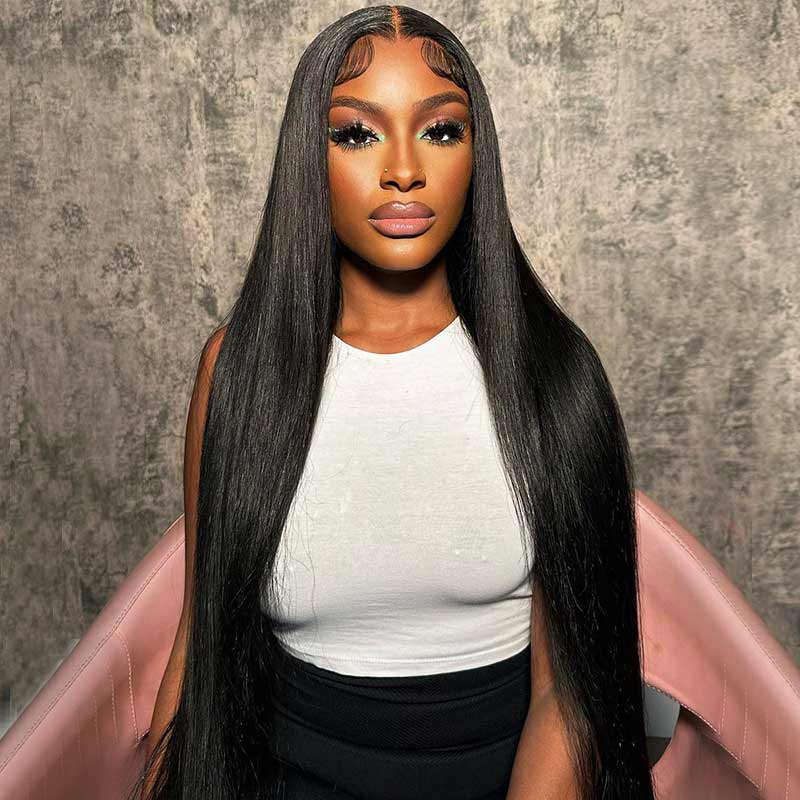 QVR Glueless Pre Cut 4x6 Lace Closure Straight Wig Human Hair HD Lace Wear & Go Wigs