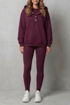 Thalina – Button detail hoodie – Cozy Relaxed Set