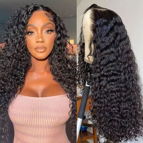 QVR Glueless Pre Cut Lace 13x4 HD Lace Closure Wig Water Wave Wig Wear and Go Wigs
