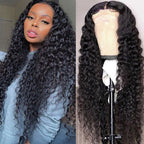 QVR Glueless Pre-cut 13x4 HD Lace Frontal Human Hair Wigs Deep Wave Wear Go Wigs