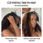 QVR Honey Caramel Mixed Highlights Feather Crochet Human Hair Water Wave Miracle Knots Crochet Weave Hair Extensions