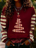 Women's Faith Print Casual Crew Neck Sweatshirt