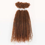 QVR Dark Brown+Auburn Brown Afro Kinky V Bulk Curly Hair for Kinky Twist Crochet Braiding Hair