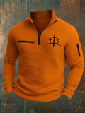Men's Casual Retro Checkered Jacquard Contrast Color Sweatshirt